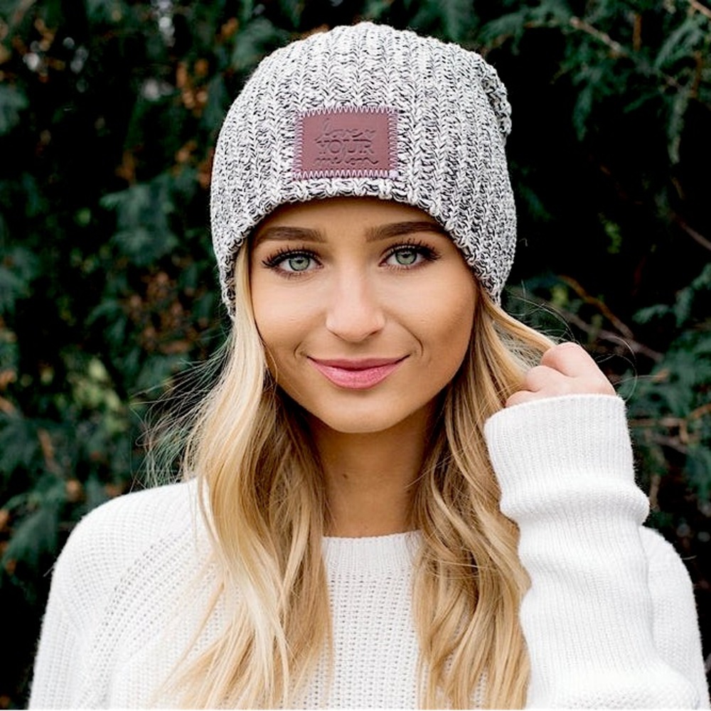 Love Your Melon Black Speckled Knit Beanie